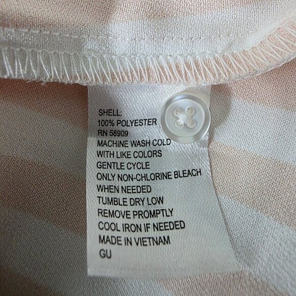 Alex Marie Womens Striped Wrap Shirt Dress Size 6 Pink & White Long Sleeve Polye - Picture 6 of 11